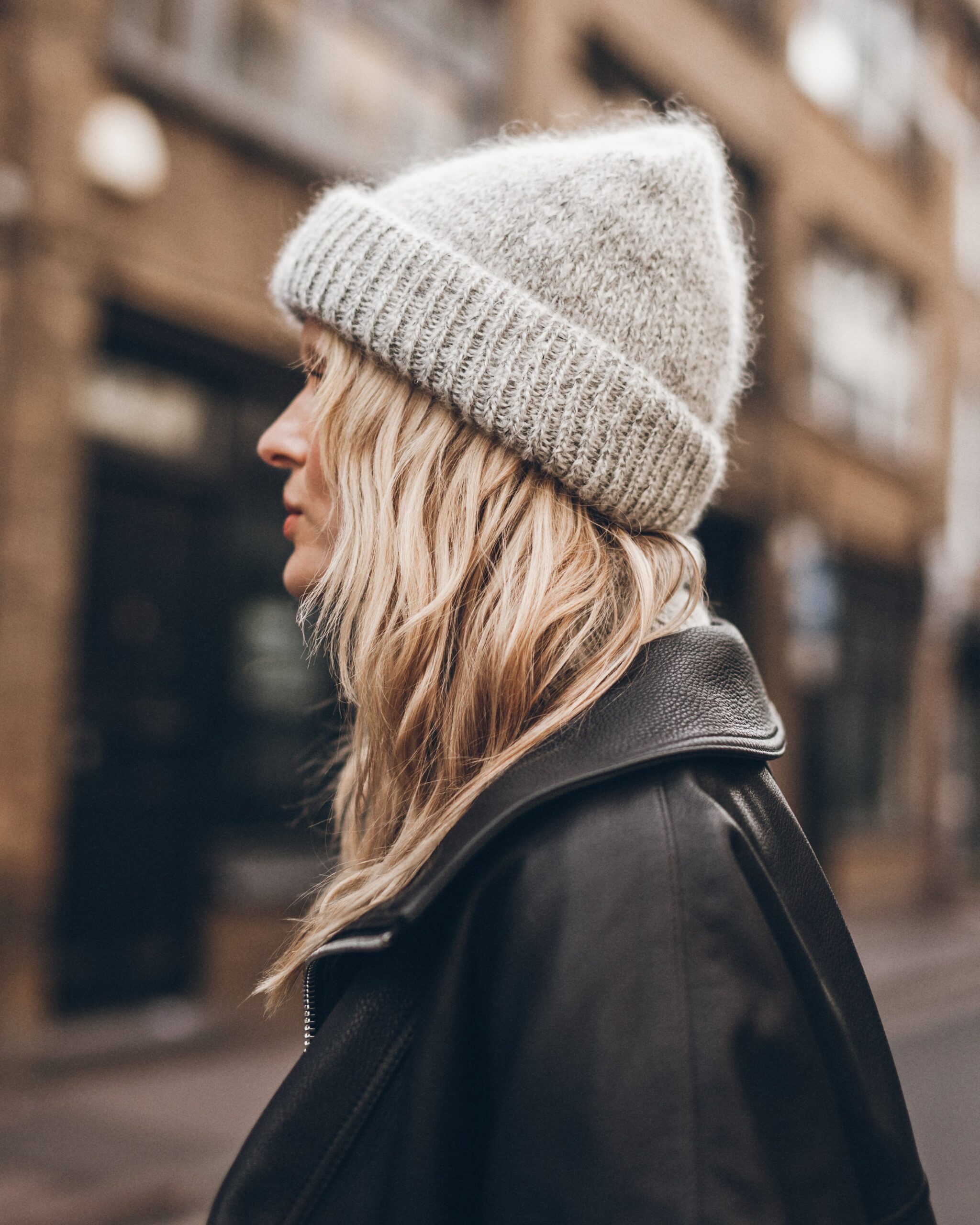 MIKUTA The Grey Melange Mohair Knitted Beanie - Image 2