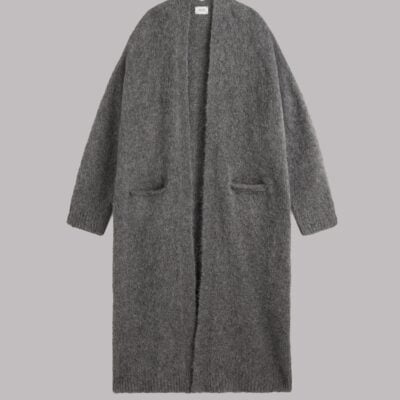 MIKUTA The Grey Fluffy Alpaca Long Cardigan - Image 2