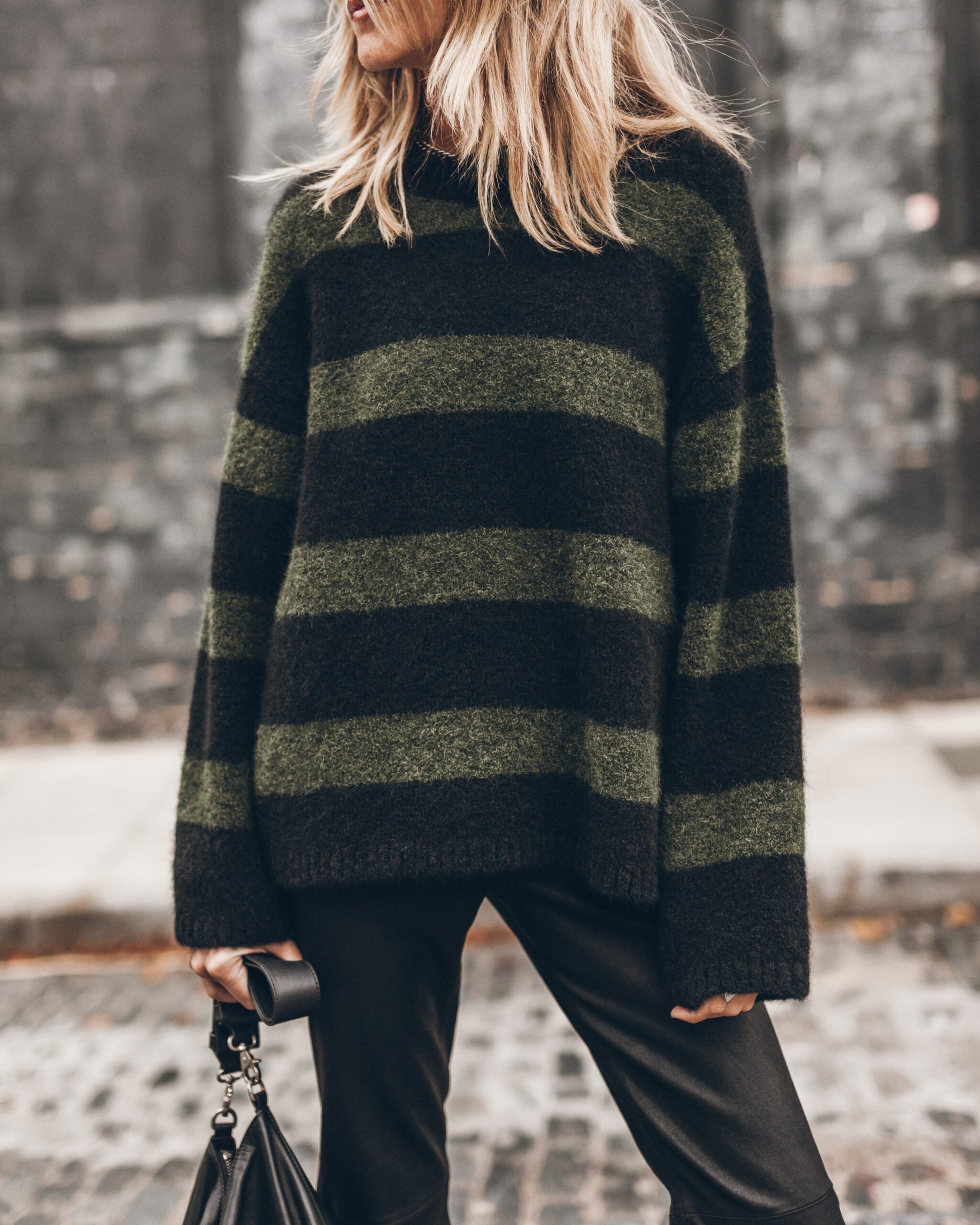 MIKUTA The Green Striped Knitted Sweater - Image 1