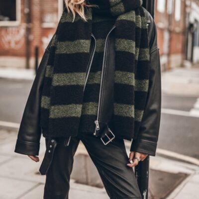 MIKUTA The Green Striped Knitted Scarf - Image 1