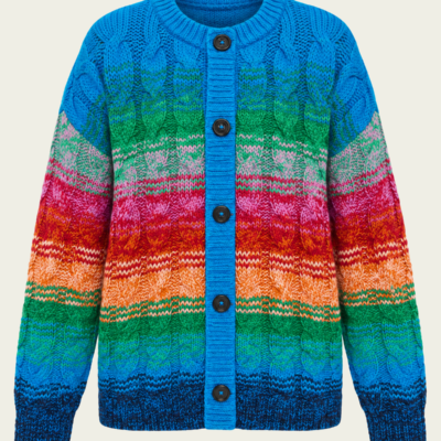 MOTHER The Biggie Cardigan in Wool Cable - Image 1