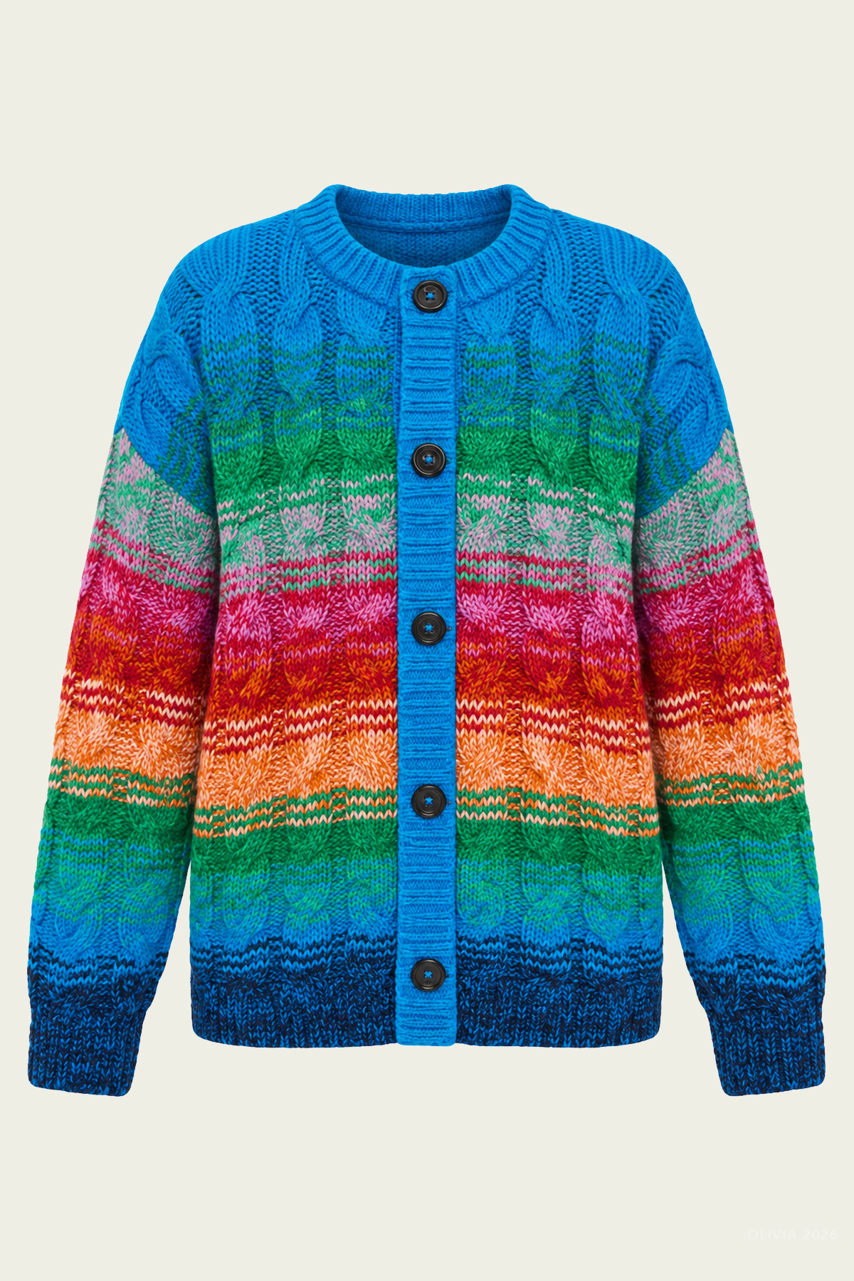 MOTHER The Biggie Cardigan in Wool Cable - Image 1