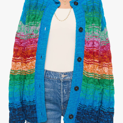 MOTHER The Biggie Cardigan in Wool Cable - Image 2