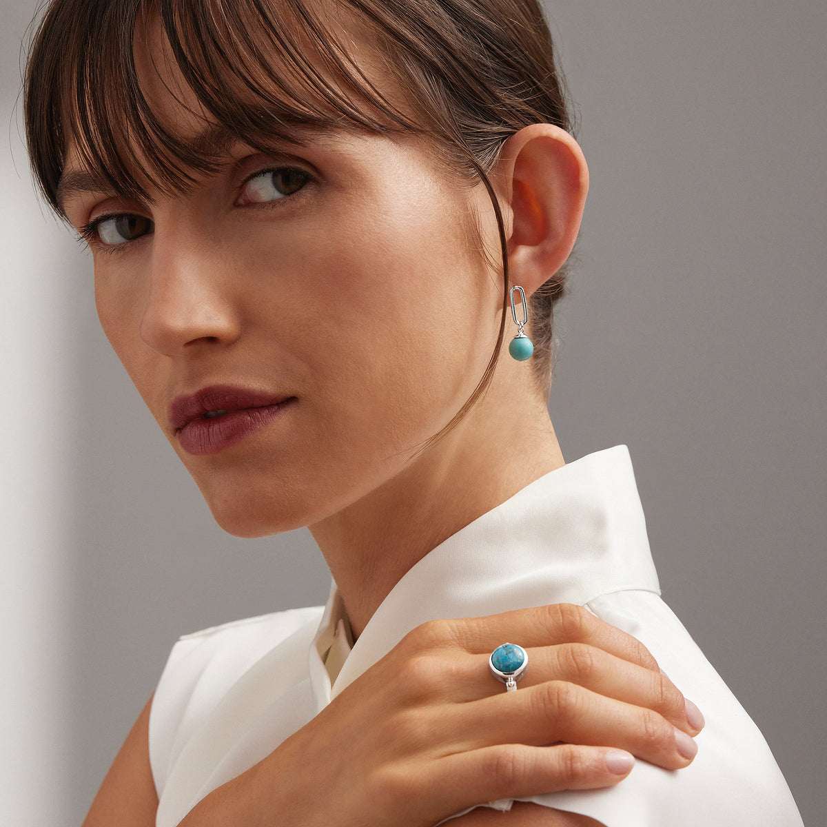 MNNAJ041026042238664_2 NAJO The Enchantress Turquoise Drop Stud Earrings - Image 2