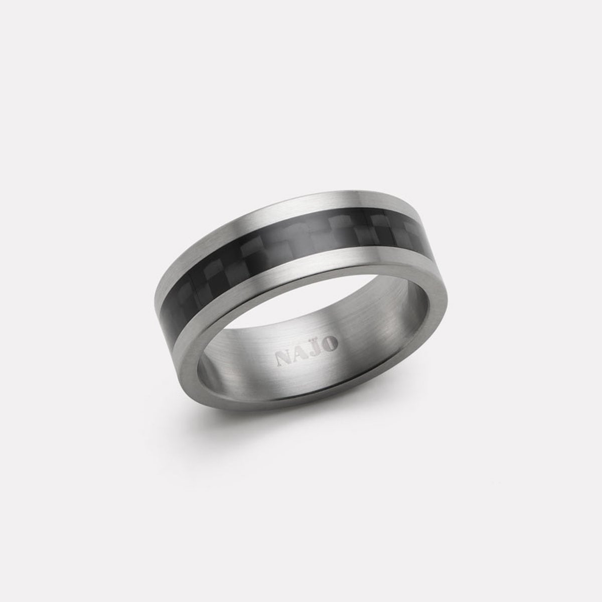 NAJO The Aviator Carbon Fibre and Steel Ring - Image 1