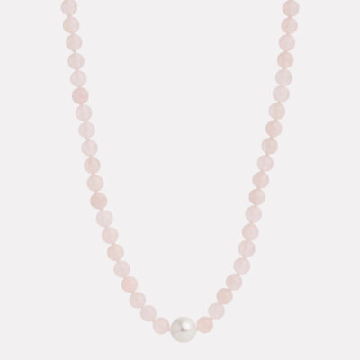 NAJO Sunset Rose Quartz & Pearl Necklace - Image 1