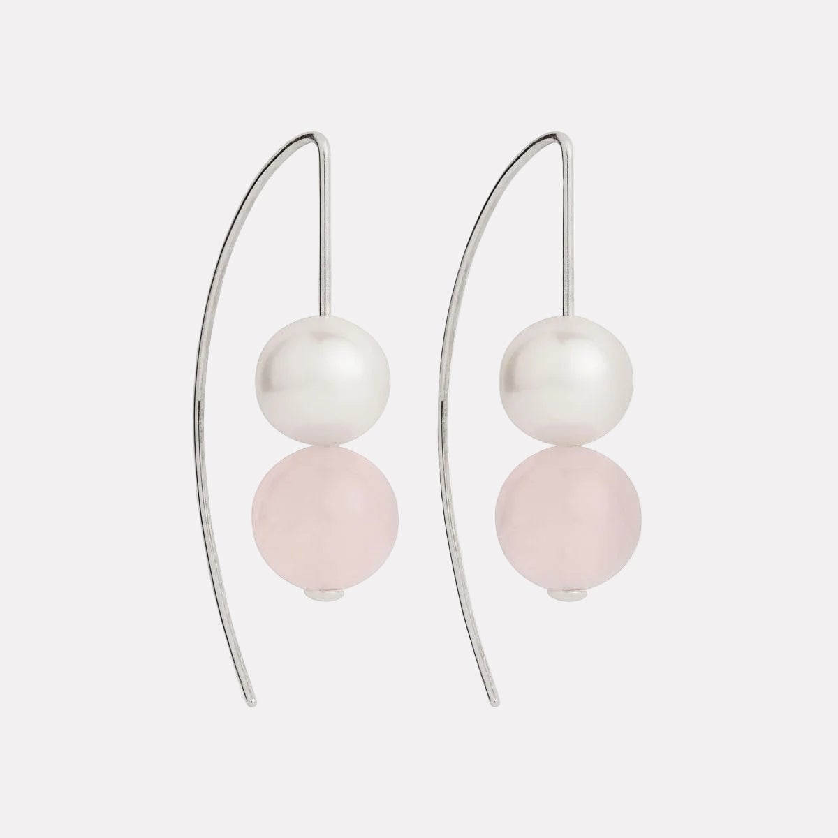 NAJO Sunset Rose Quartz & Pearl Earrings - Image 1