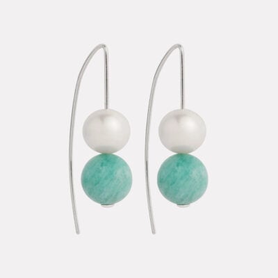 NAJO Sunset Amazonite & Pearl Earrings - Image 1