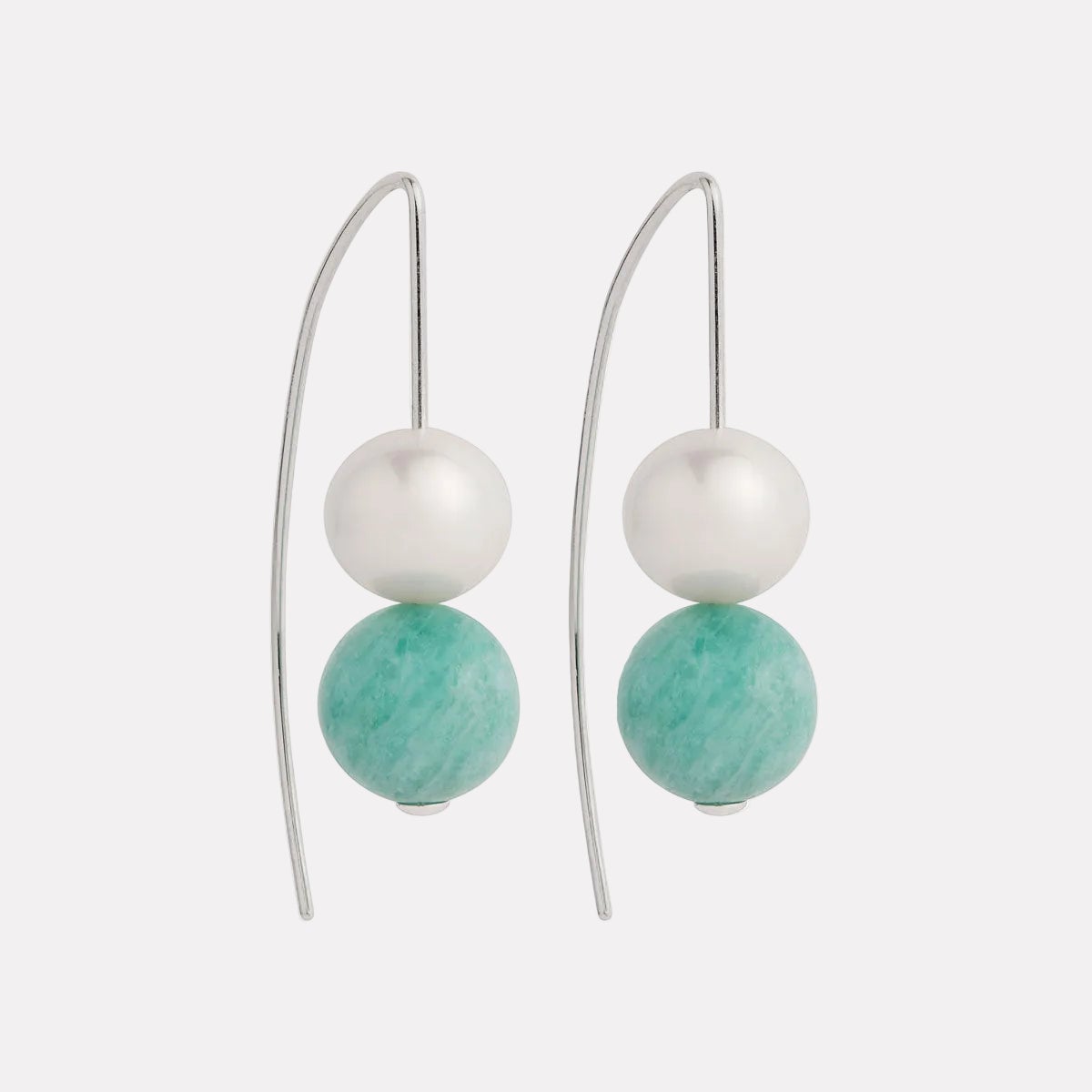NAJO Sunset Amazonite & Pearl Earrings - Image 1