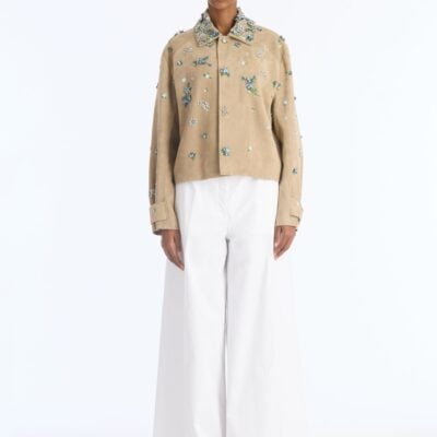Oscar de la Renta Suede Embroidered Jacket - Image 2