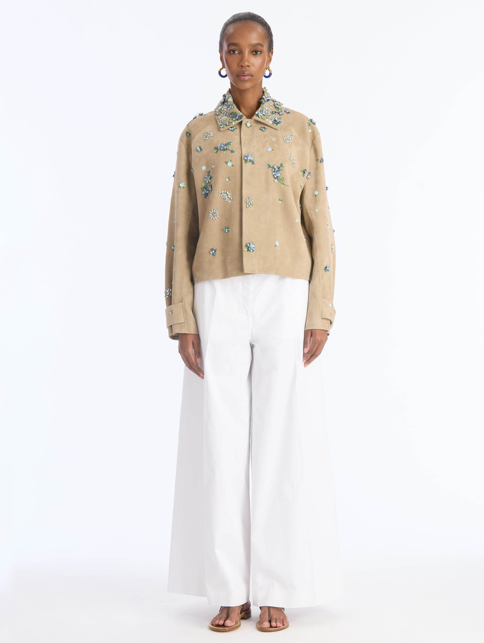 MNODR041026042615715_2 Oscar de la Renta Suede Embroidered Jacket - Image 2