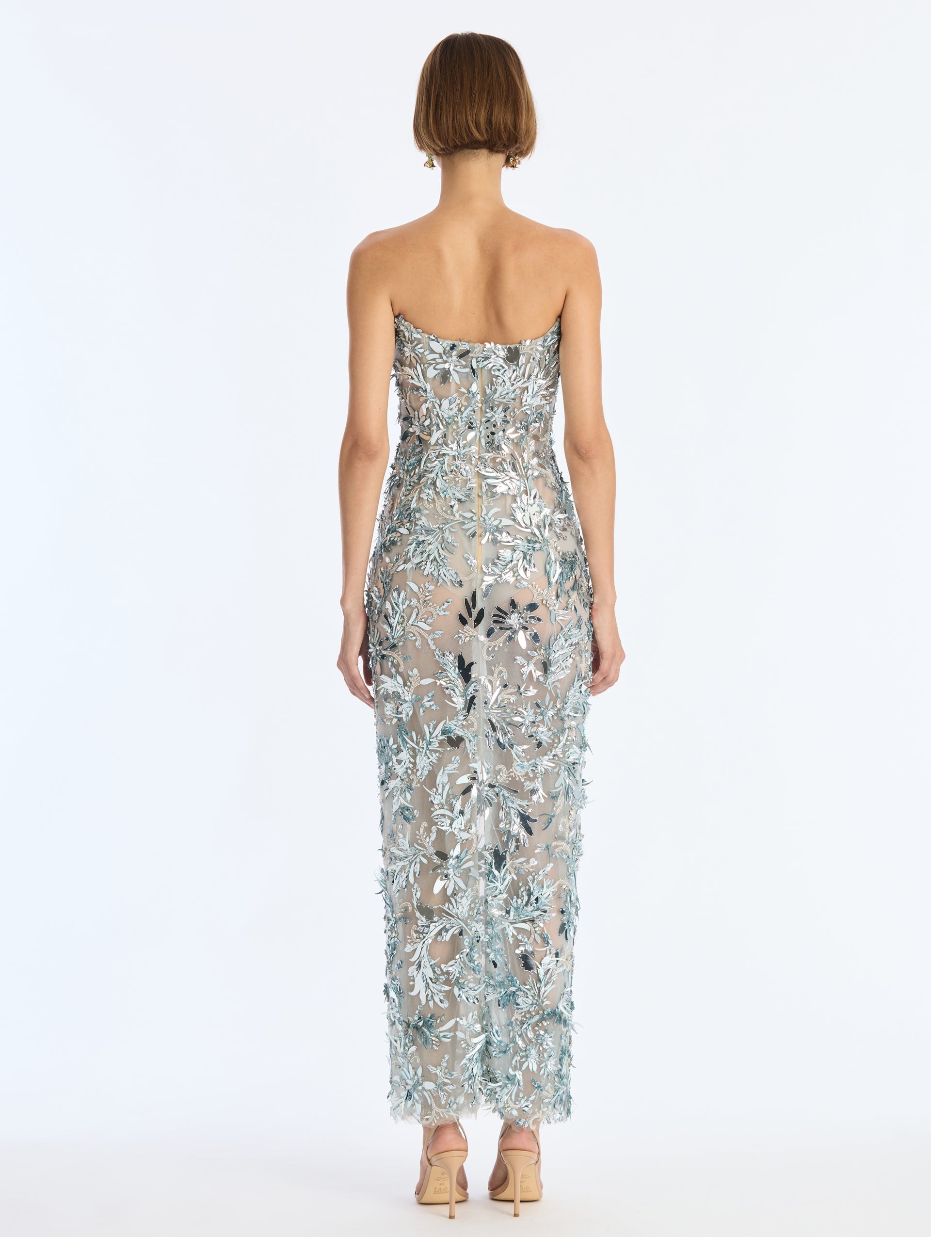 MNODR041026042615717_2 Oscar de la Renta Strapless Sequin Embroidered Cocktail Dress - Image 2