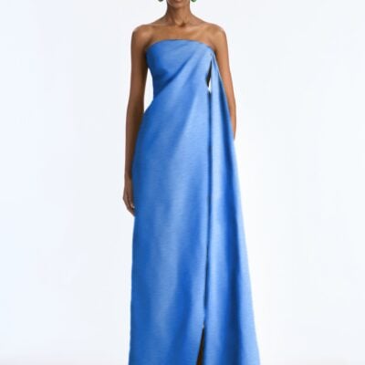 Oscar de la Renta Strapless Drape Gown - Image 1
