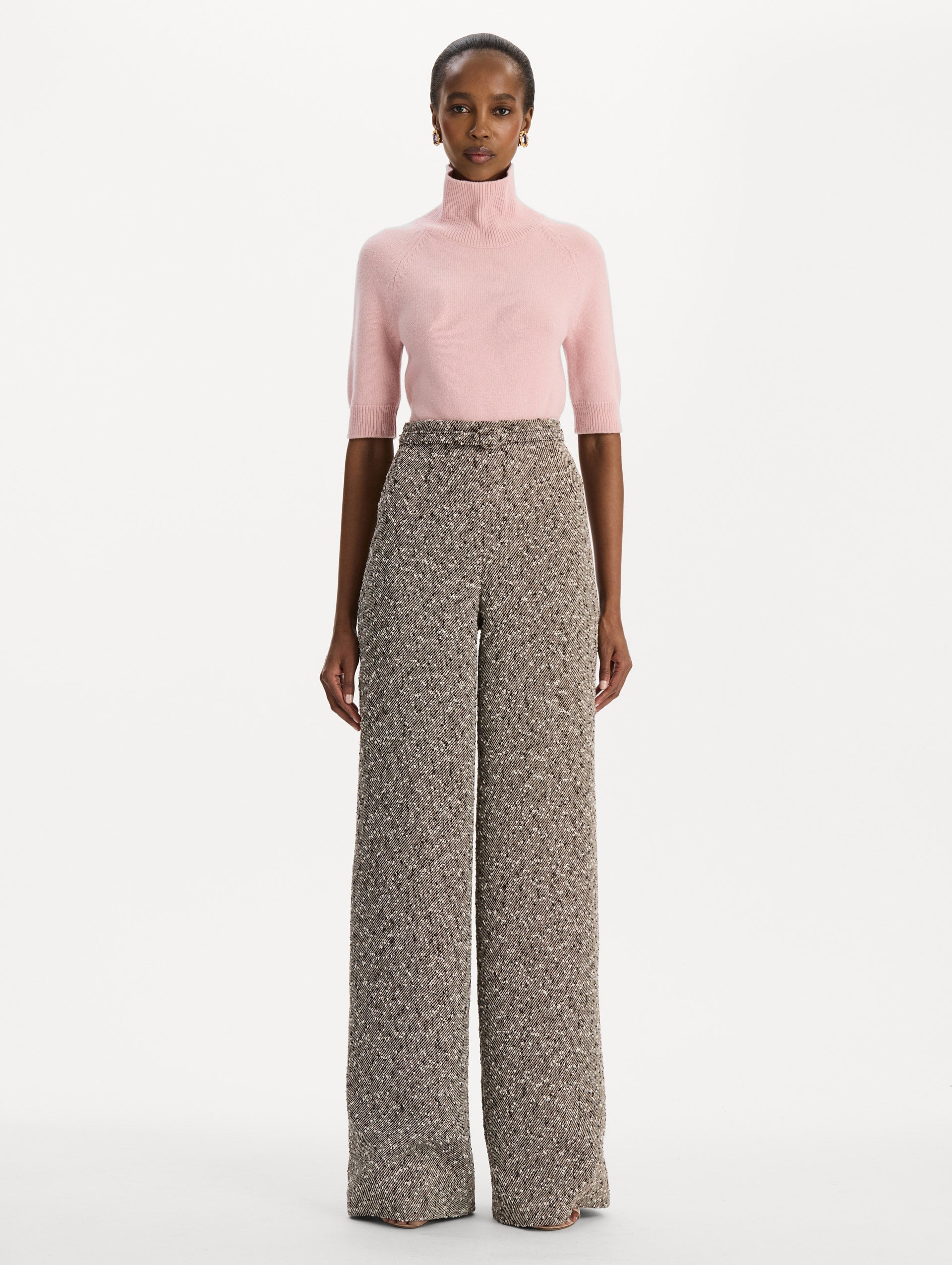Oscar de la Renta Slubby Wool Tweed Gauze Pant - Image 2
