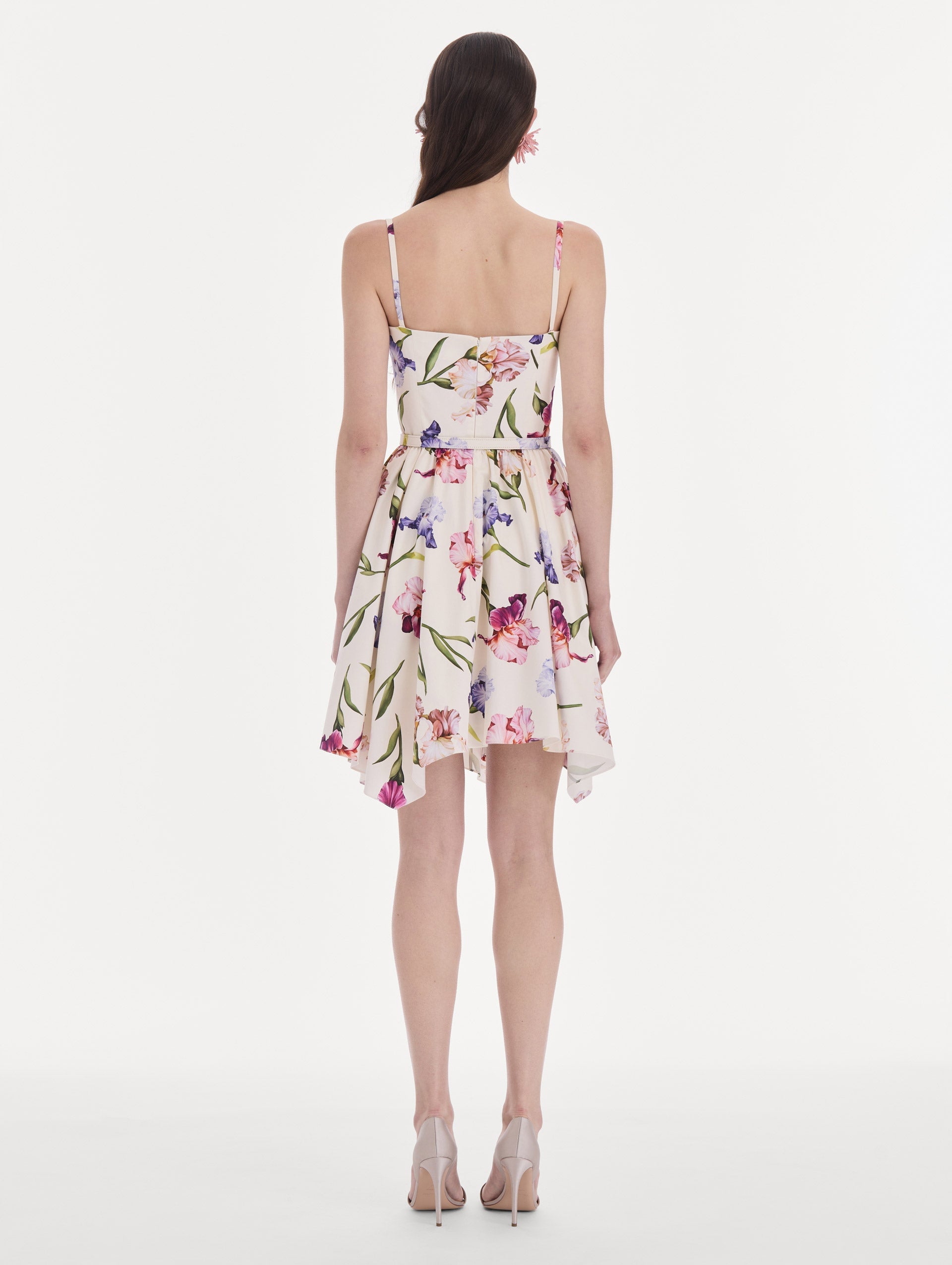 MNODR041026042615722_3 Oscar de la Renta Sleevless Iris Flowers Poplin Day Dress - Image 3