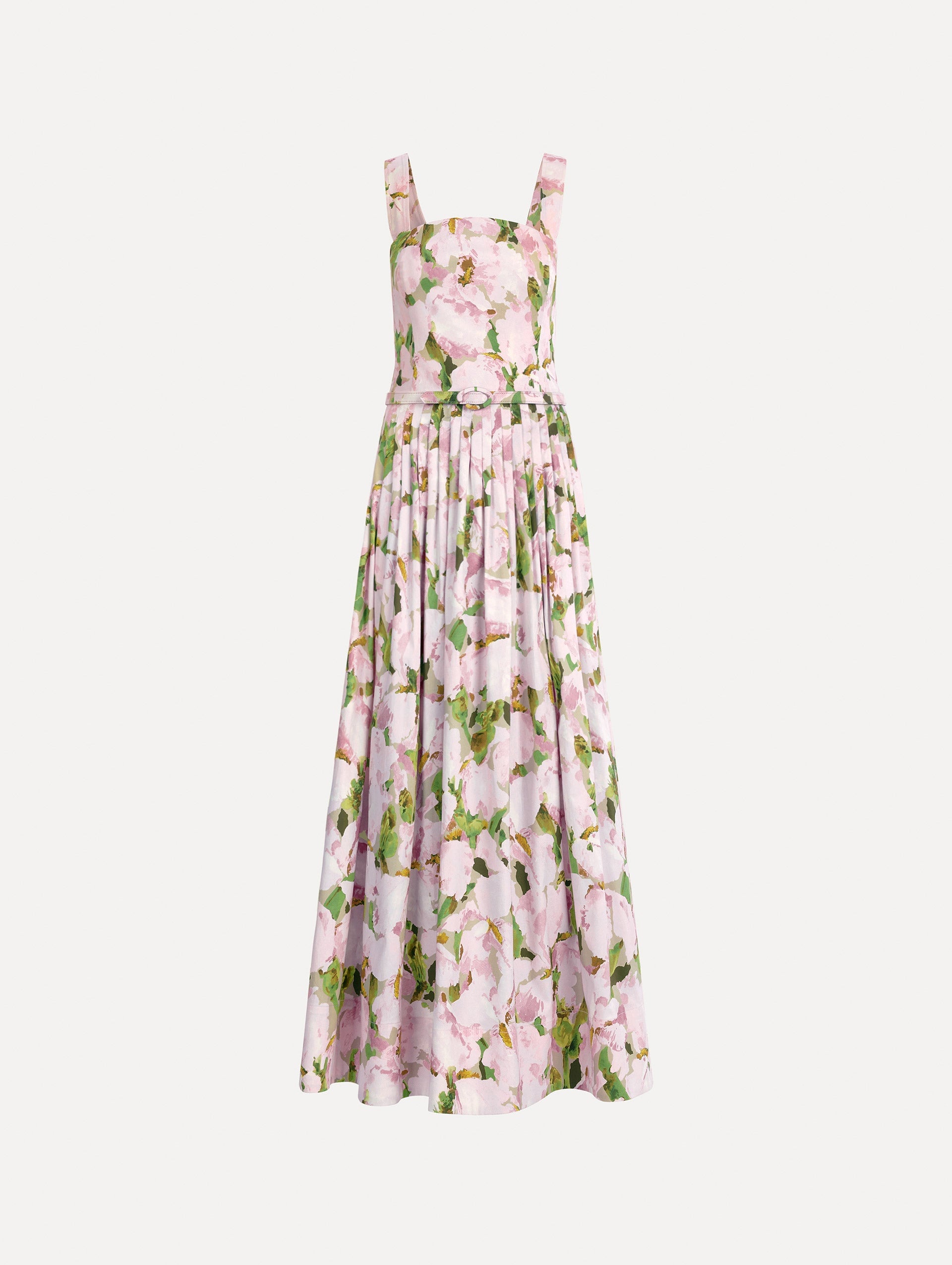 Oscar de la Renta Sleeveless Watercolor Iris Poplin Day Dress - Image 1