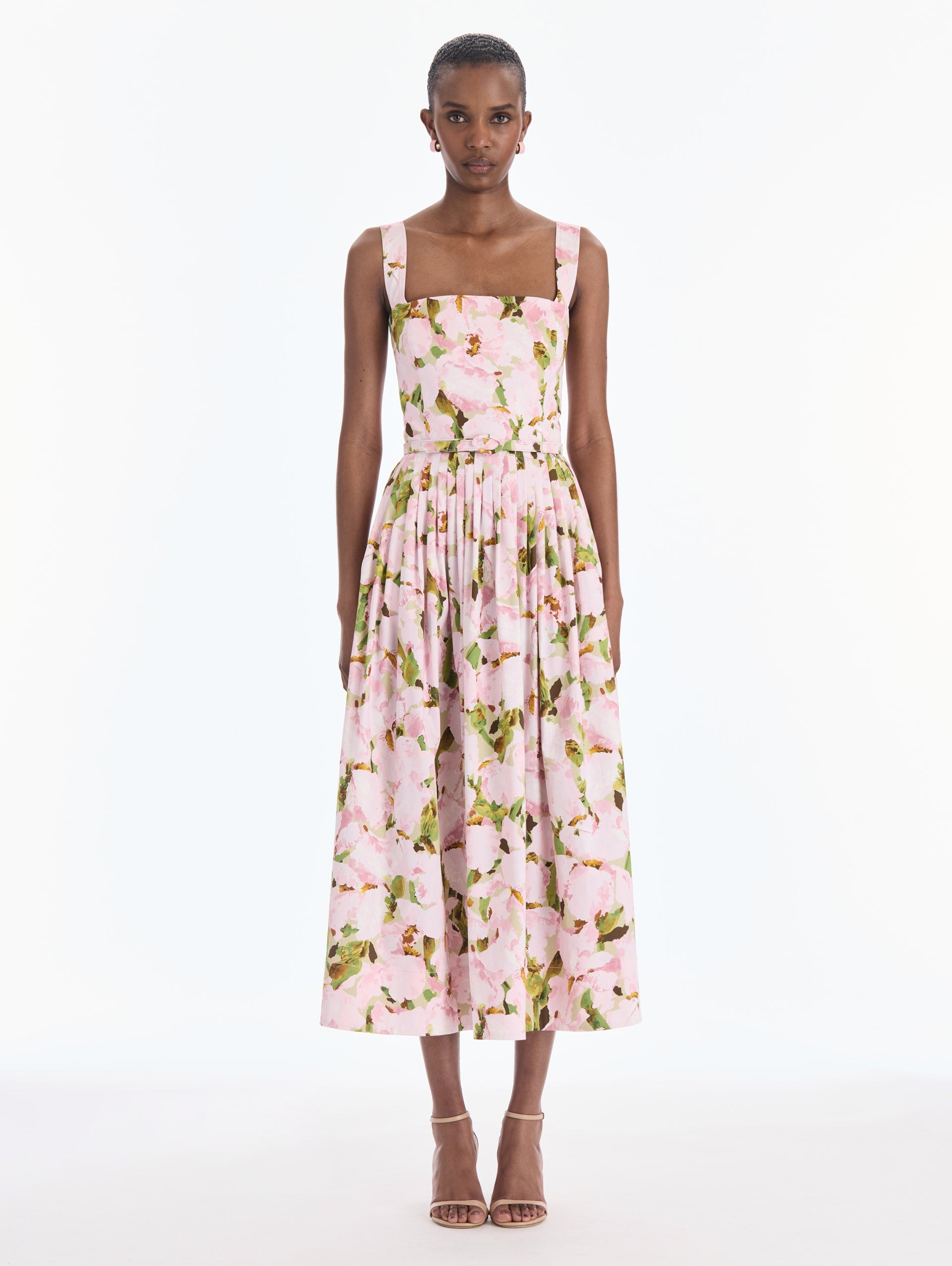 MNODR041026042615723_2 Oscar de la Renta Sleeveless Watercolor Iris Poplin Day Dress - Image 2
