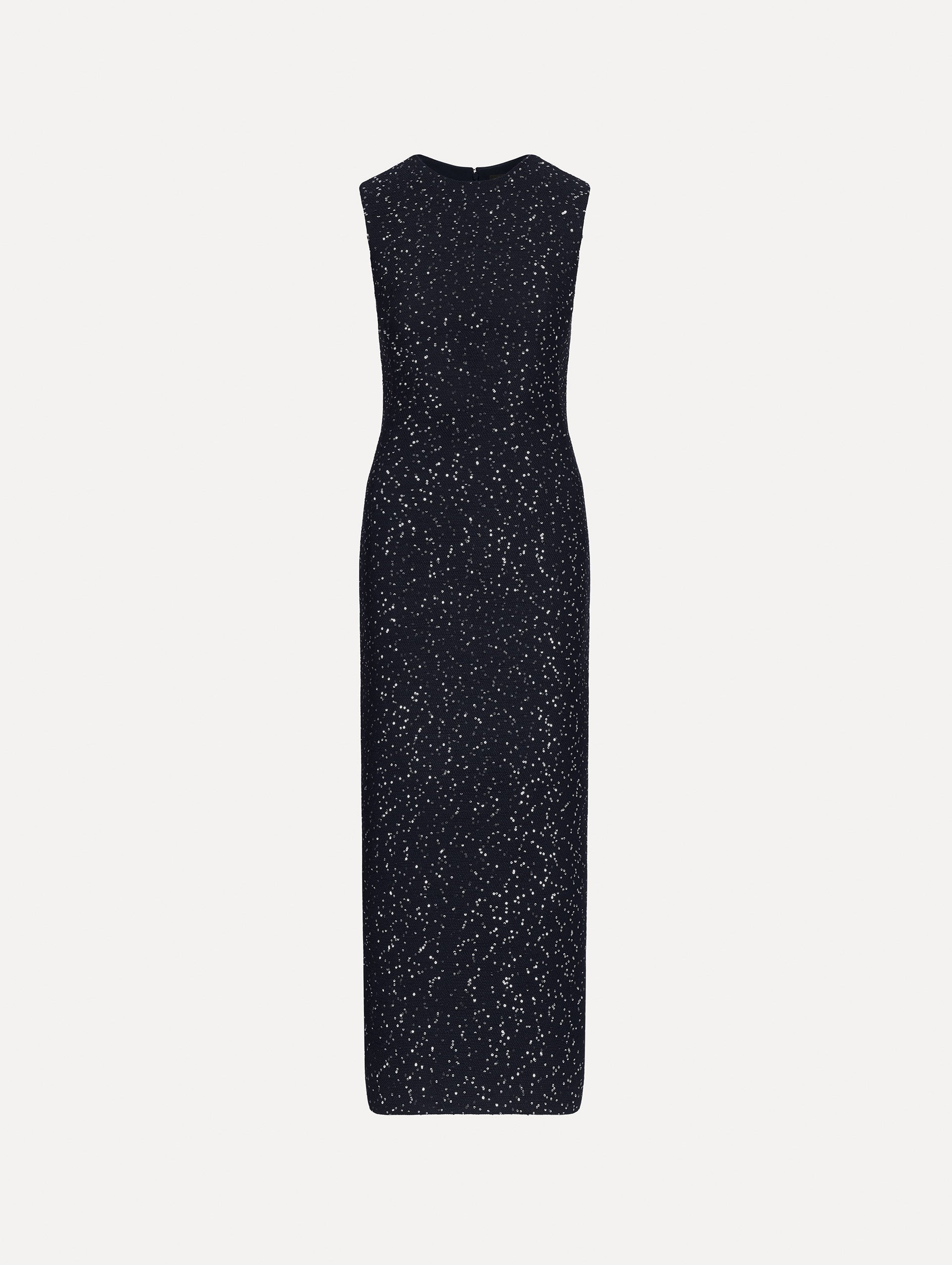 Oscar de la Renta Sleeveless Sequin Tweed Cocktail Dress - Image 1