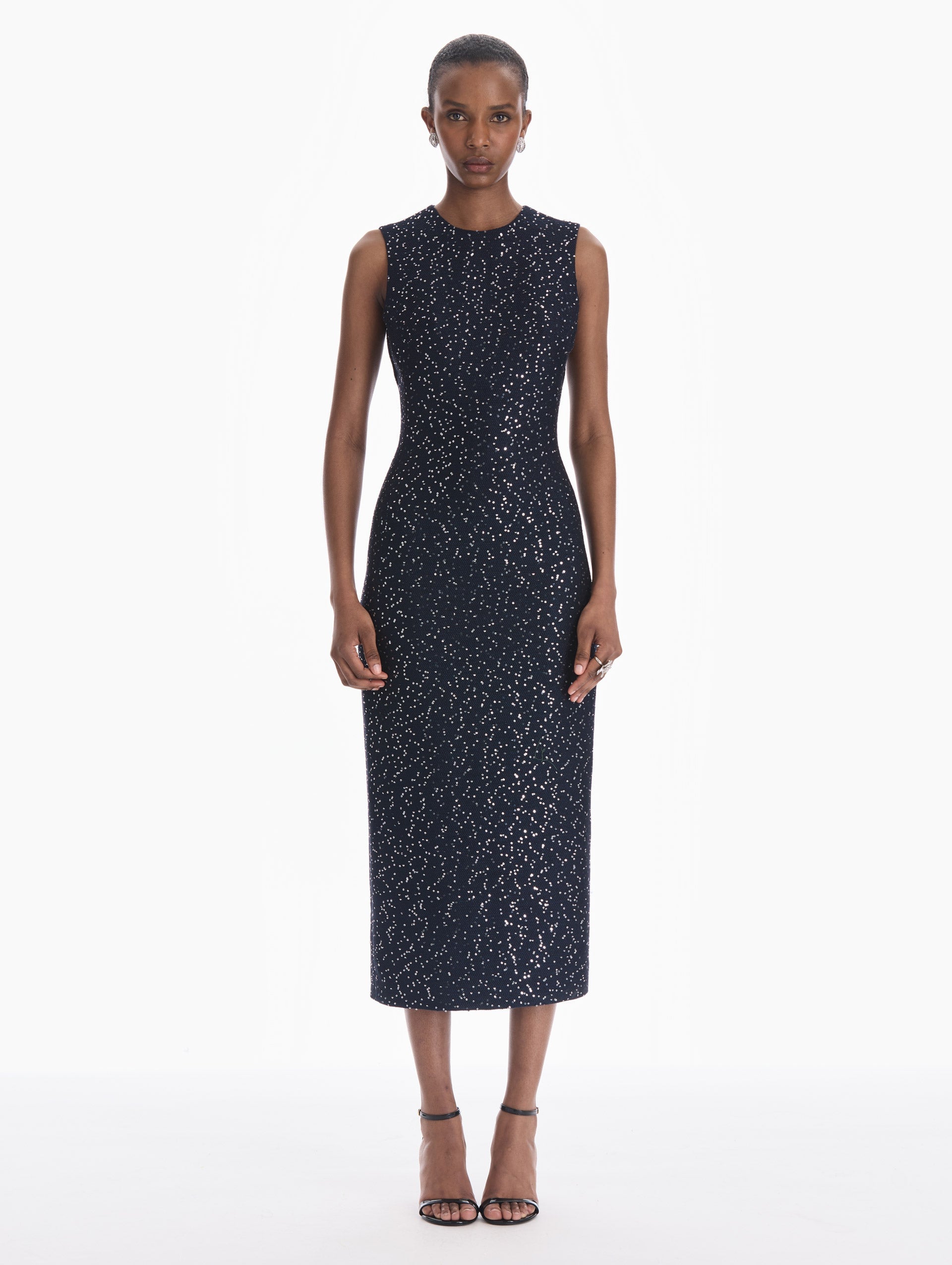 MNODR041026042615727_2 Oscar de la Renta Sleeveless Sequin Tweed Cocktail Dress - Image 2