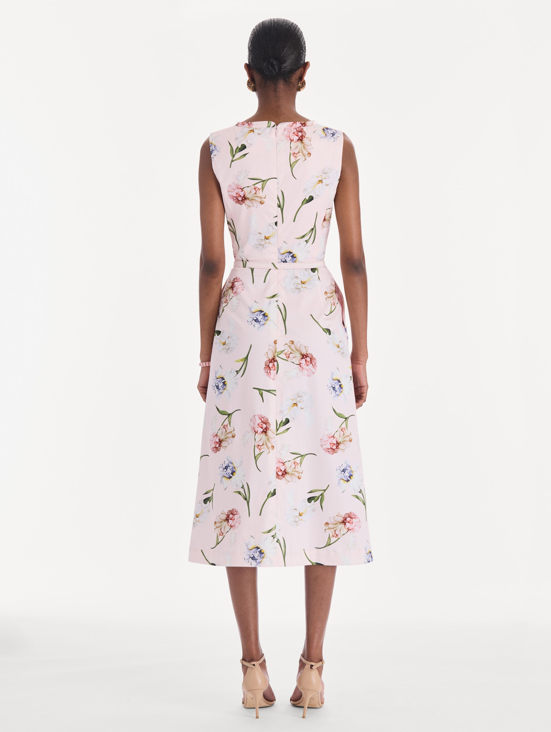 MNODR041026042615728_3 Oscar de la Renta Sleeveless Painted Iris Poplin Day Dress - Image 3
