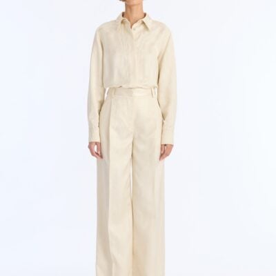 Oscar de la Renta Shantung Moire Jacquard Pant - Image 1