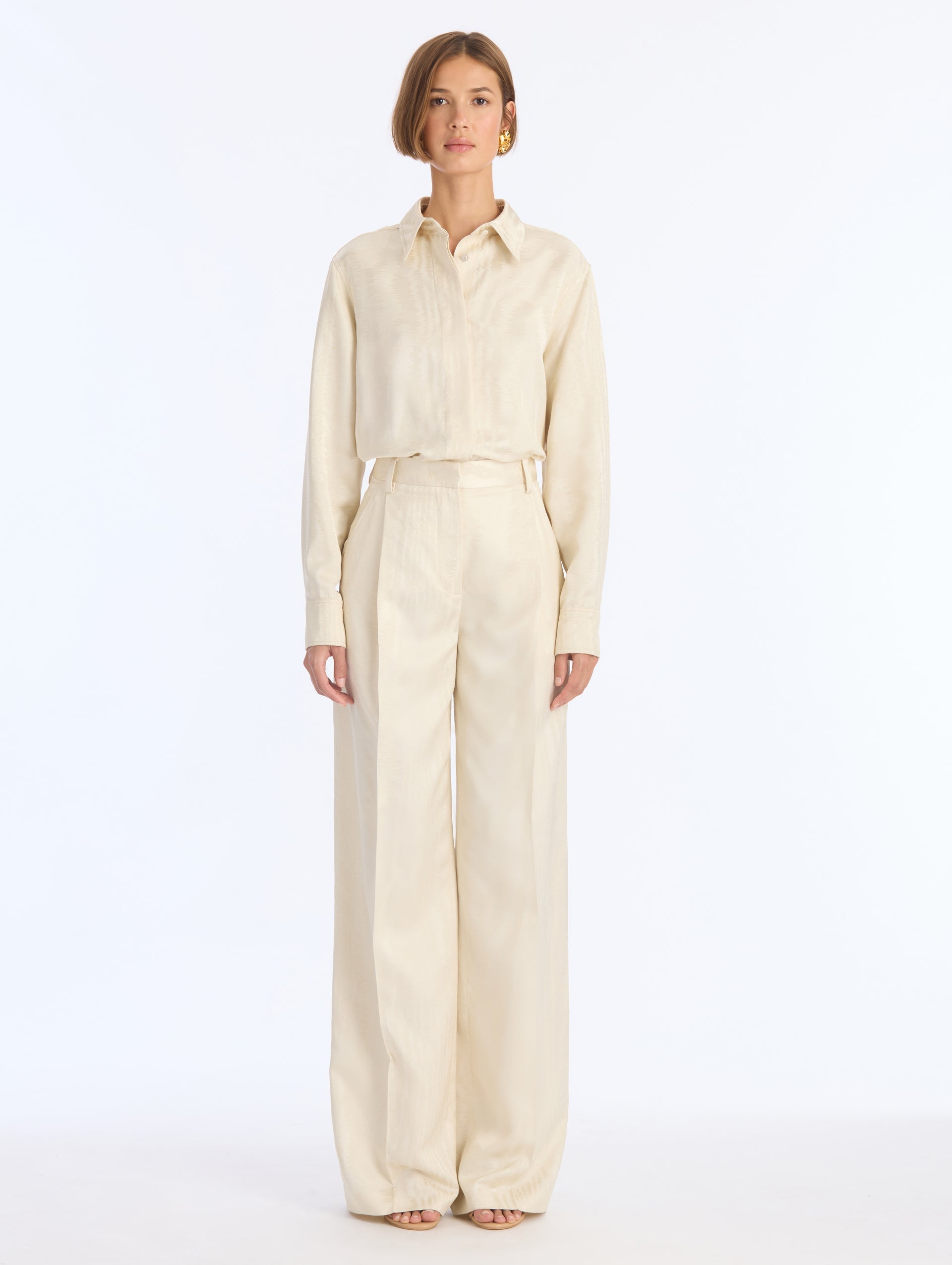 Oscar de la Renta Shantung Moire Jacquard Pant - Image 1