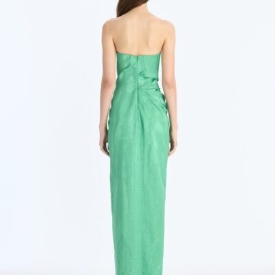 Oscar de la Renta Shantung Moire Jacquard Gown - Image 2
