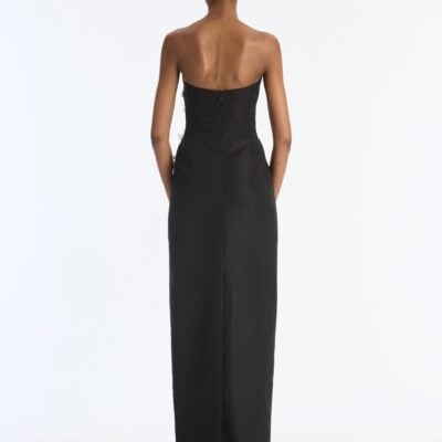 Oscar de la Renta Raffia And Feather Edelweiss Embroidered Gown - Image 2