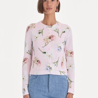 Oscar de la Renta Printed Twinset Cardigan - Image 2