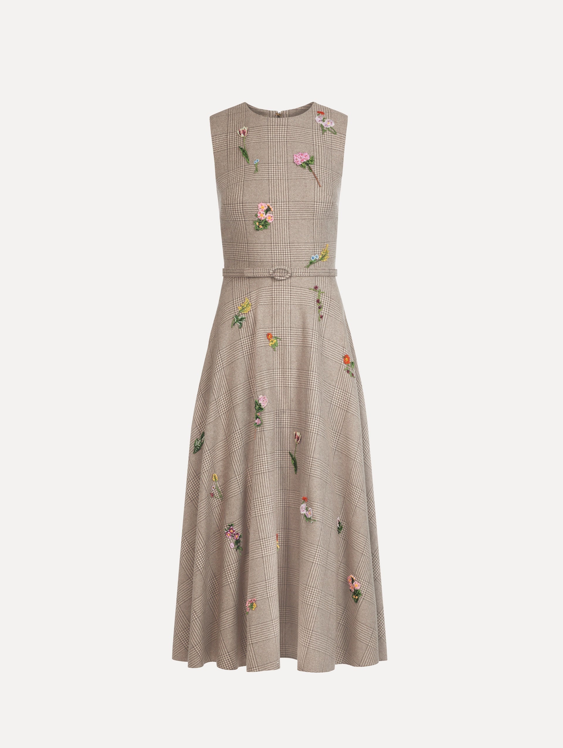 Oscar de la Renta Plaid Cashmere-Blend Dress - Image 1