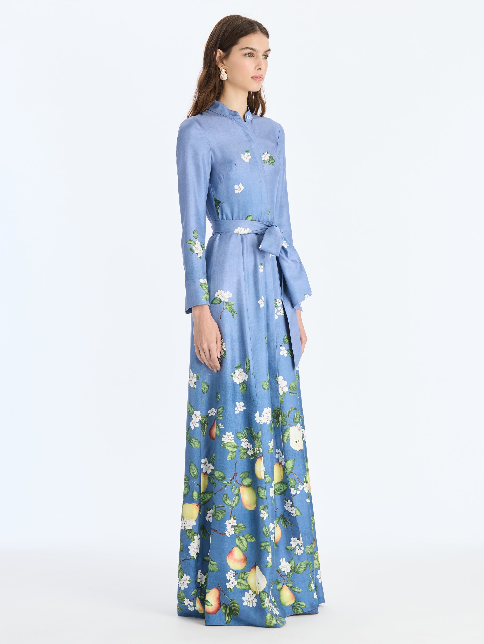 MNODR041026042615747_3 Oscar de la Renta Pears Floral Degrade Silk Twill Caftan - Image 3