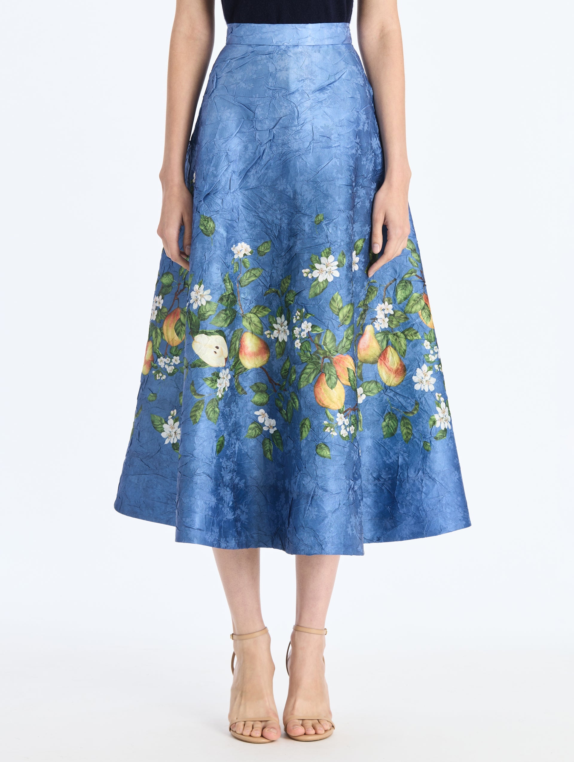 MNODR041026042615748_3 Oscar de la Renta Pears Crushed Satin Circle Skirt - Image 3
