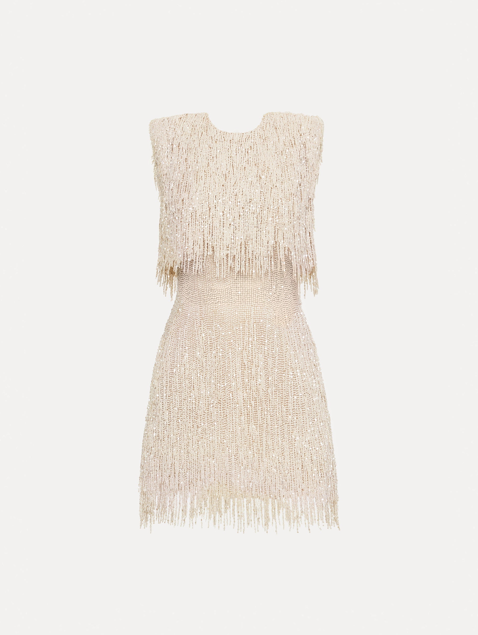 Oscar de la Renta Pearl Fringe Cocktail Dress - Image 1