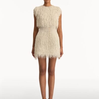 Oscar de la Renta Pearl Fringe Cocktail Dress - Image 2