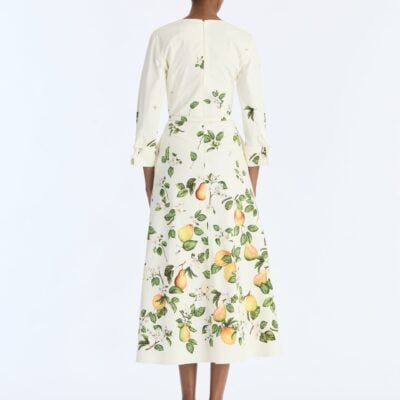 Oscar de la Renta Pearl Floral Degrade Poplin Dress - Image 2