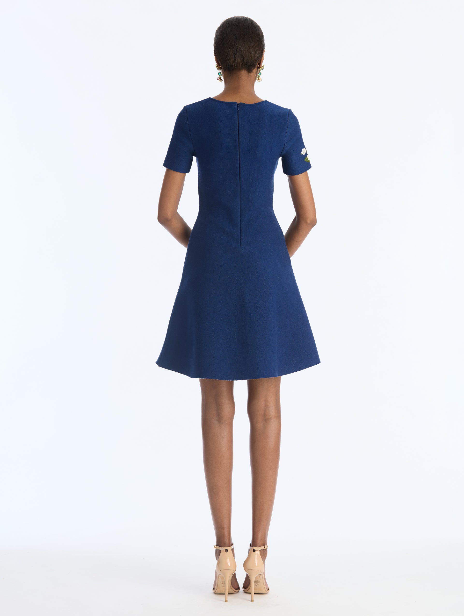 MNODR041026042615751_2 Oscar de la Renta Pear Print Jacquard Fit-and-Flare Knit Dress - Image 2