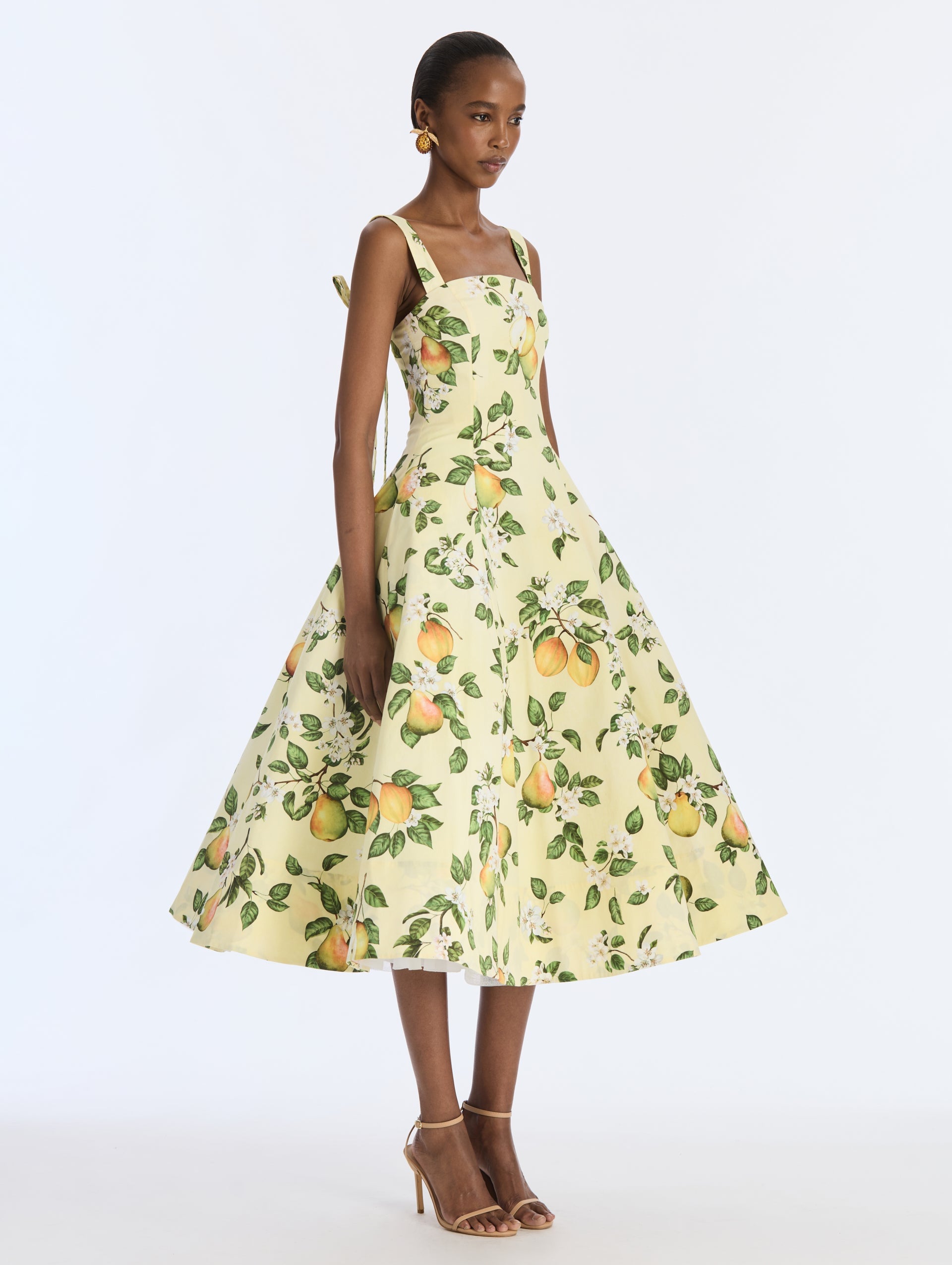 MNODR041026042615752_3 Oscar de la Renta Pear Cotton Poplin Dress - Image 3