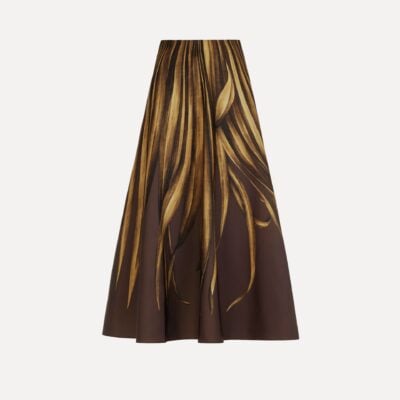 Oscar de la Renta Palm Leaves Faille Skirt - Image 1