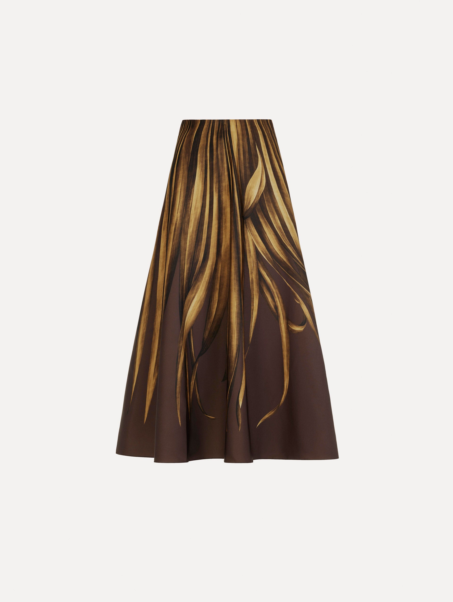 Oscar de la Renta Palm Leaves Faille Skirt - Image 1