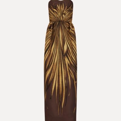 Oscar de la Renta Palm Leaves Faille Gown - Image 1