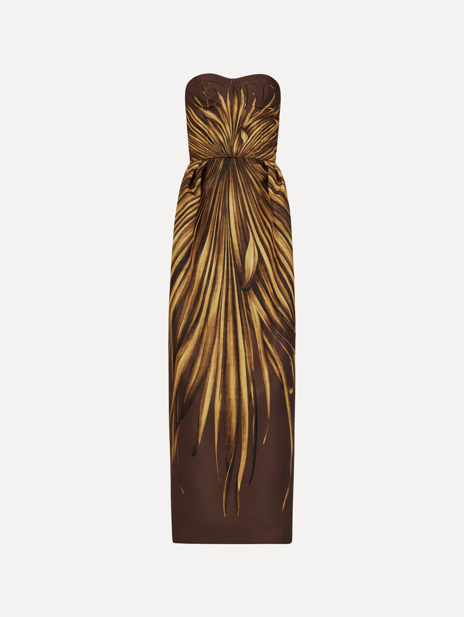 Oscar de la Renta Palm Leaves Faille Gown - Image 1