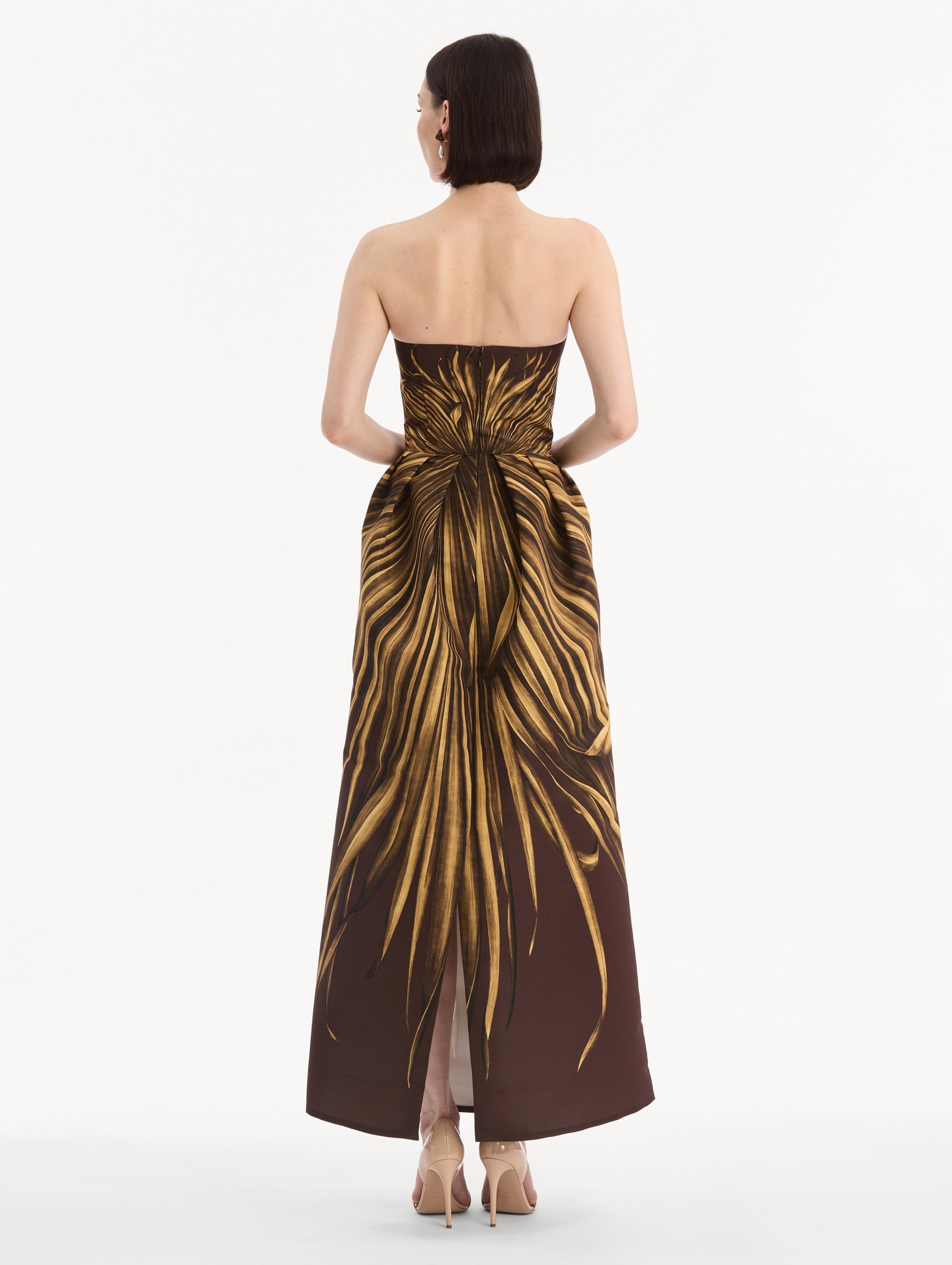 MNODR041026042615754_3 Oscar de la Renta Palm Leaves Faille Gown - Image 3