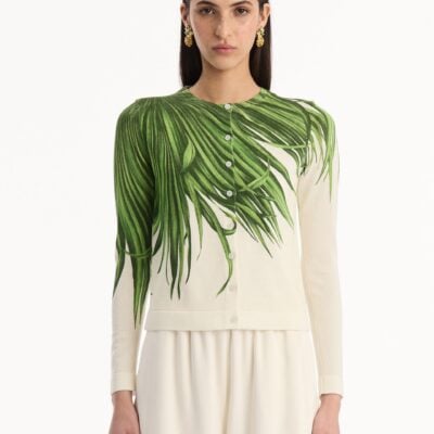Oscar de la Renta Palm Leaves Cardigan - Image 2
