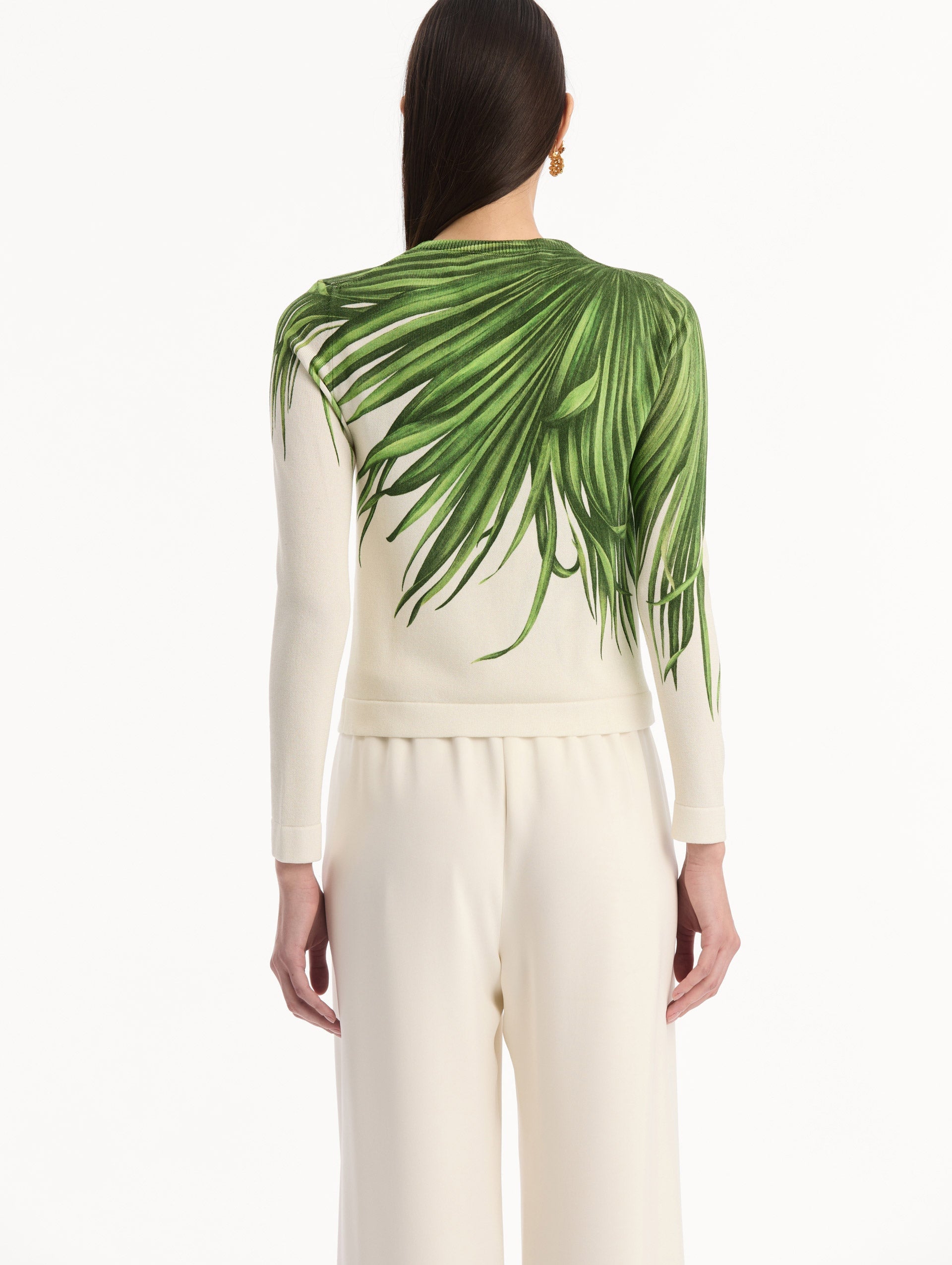 MNODR041026042615757_3 Oscar de la Renta Palm Leaves Cardigan - Image 3