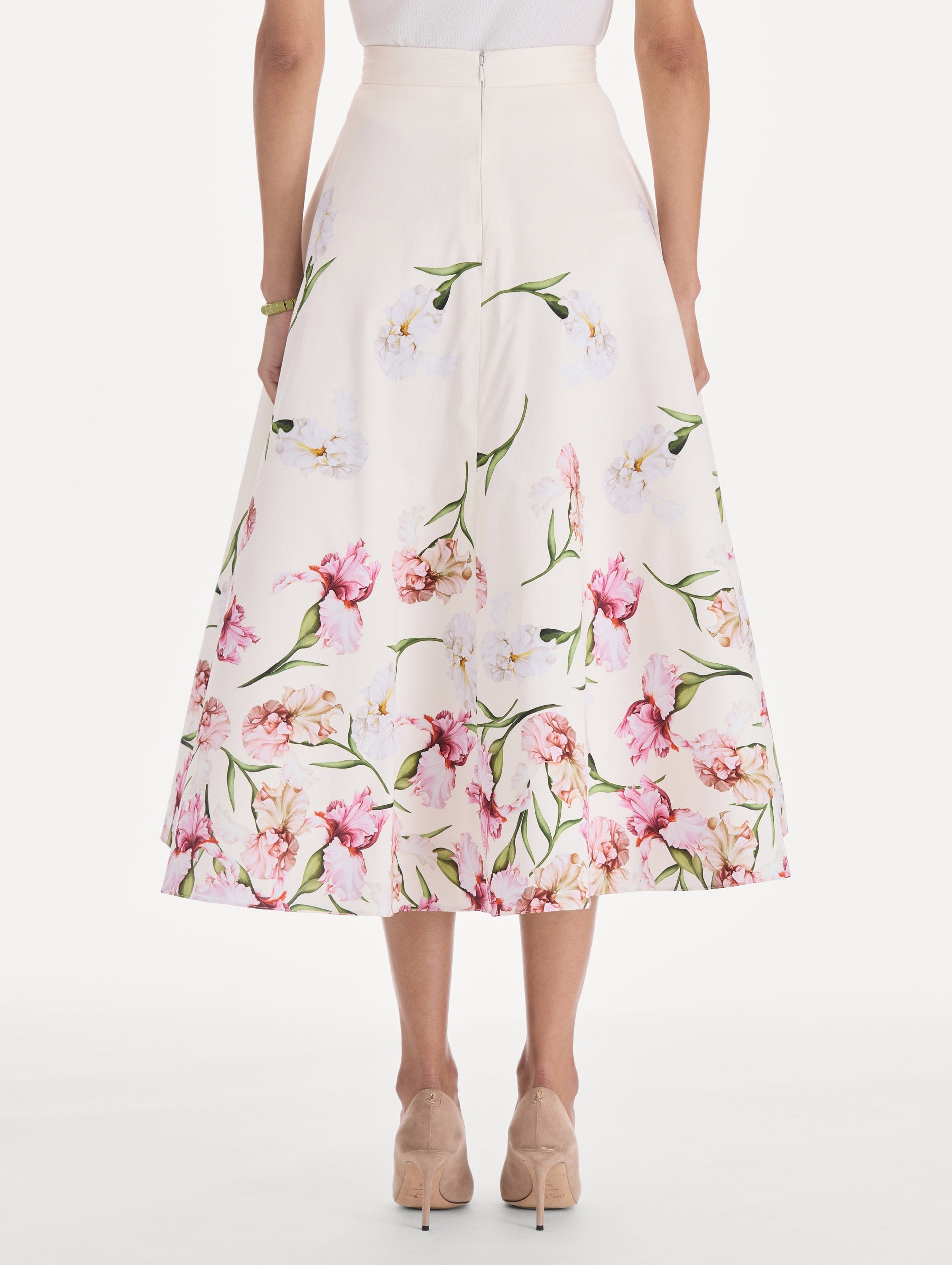 MNODR041026042615759_3 Oscar de la Renta Painted Iris Degrade Poplin A Line Skirt - Image 3