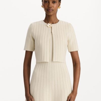 Oscar de la Renta Ottoman Cropped Cardigan - Image 2