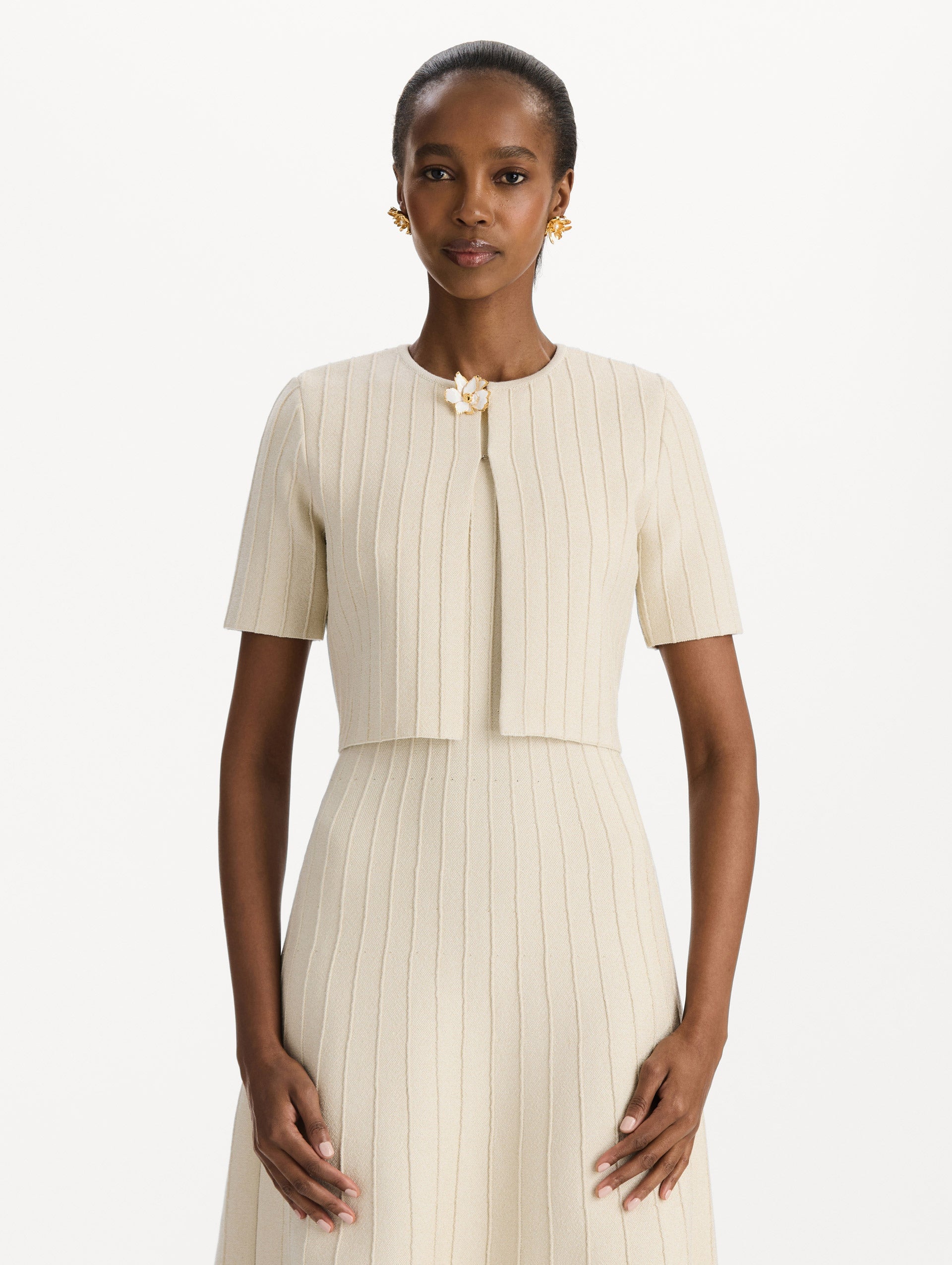 MNODR041026042615761_2 Oscar de la Renta Ottoman Cropped Cardigan - Image 2