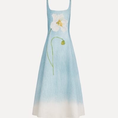 Oscar de la Renta Ombré Peony Faille Dress - Image 1
