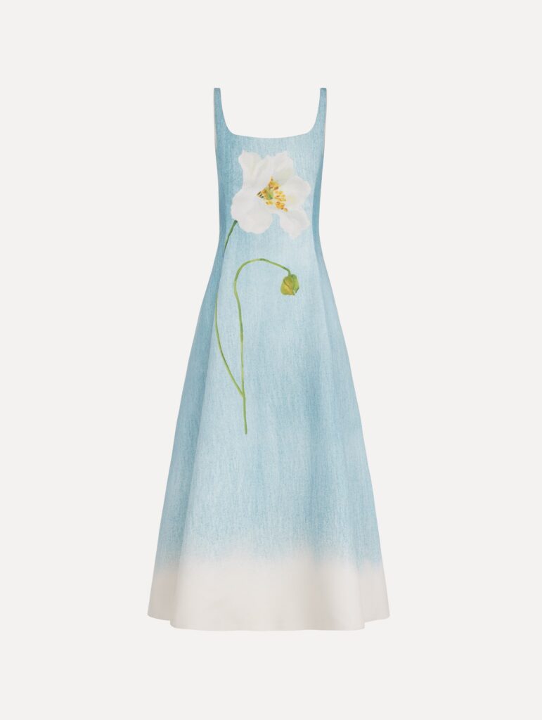 Oscar de la Renta Ombré Peony Faille Dress - Image 1