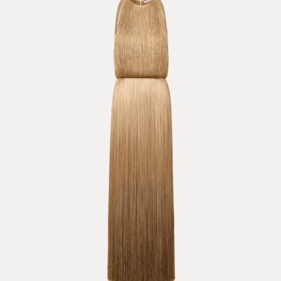 Oscar de la Renta Ombré Fringe Sleeveless Gown - Image 1